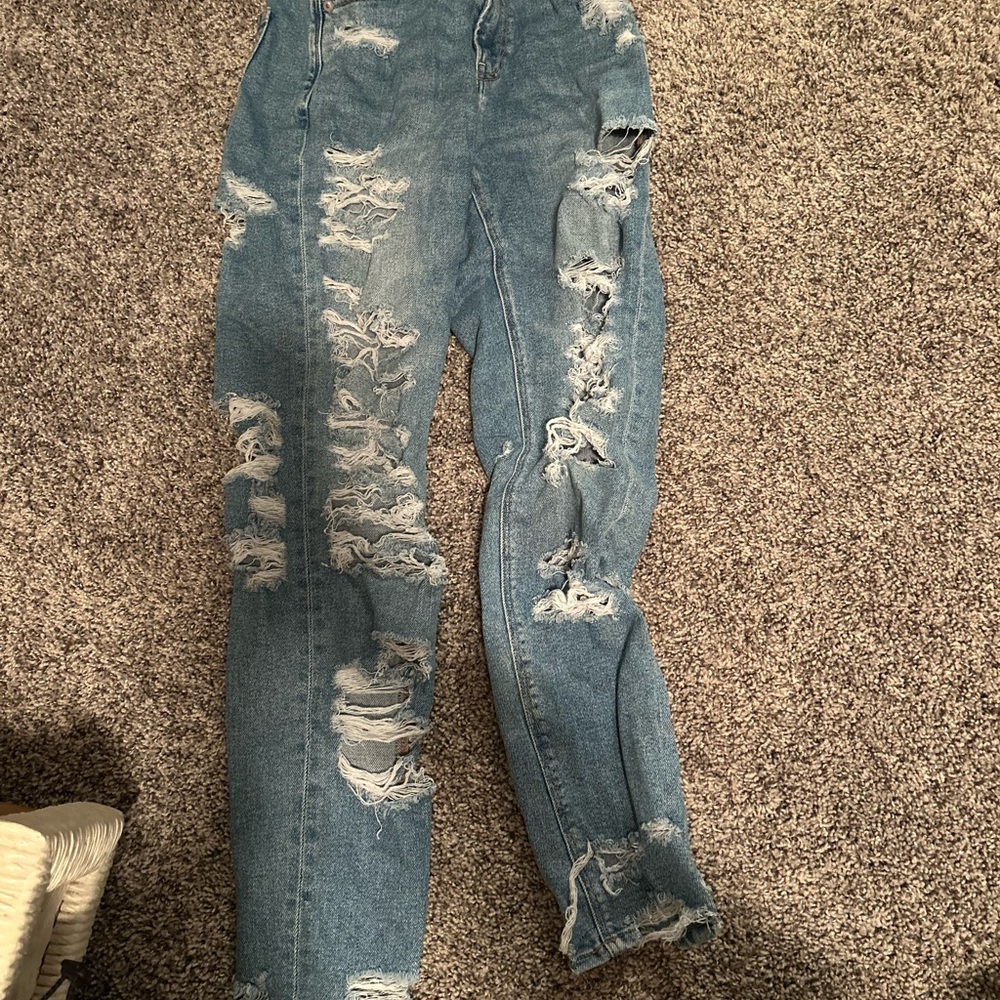 Distressed Blue Jeans